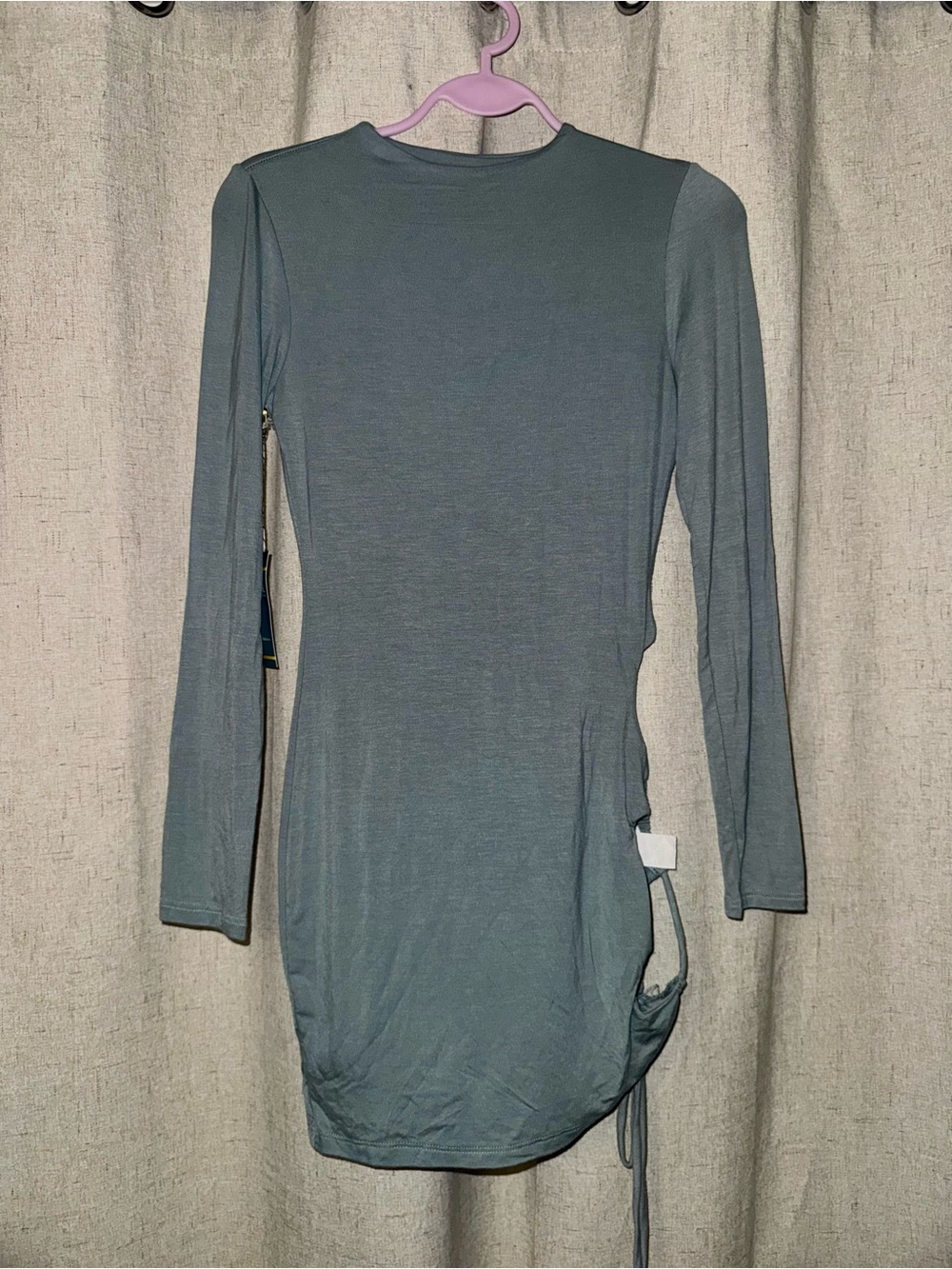 Ruched Side Long Sleeve Bodycon Dress